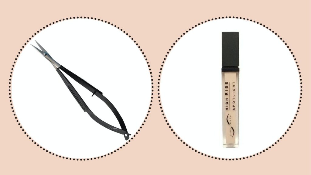 how to shape eyebrows with brow scissor and brow highlighter